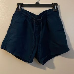Navy linen blend shorts